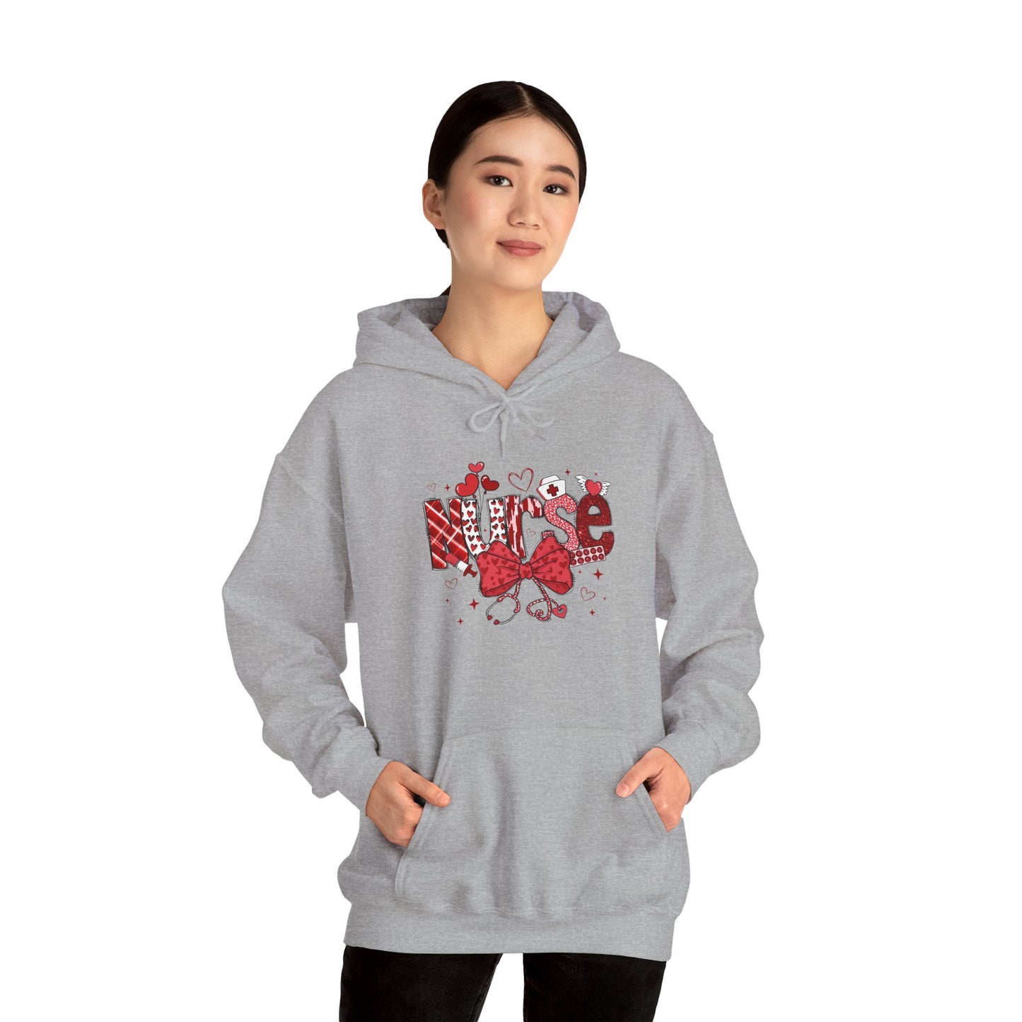 Nurse Love Unisex Hooded Sweatshirt - Cozy Valentine's Gift