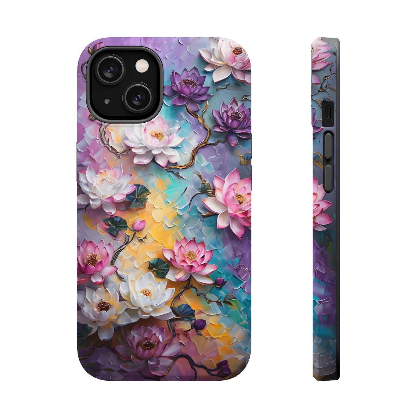 Floral Magnetic Phone Case, Unique Smartphone Accessory, Botanical Design, Gift for Her, Nature Lover, Spring Decor