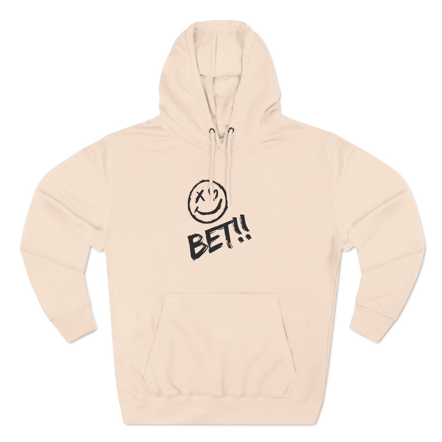 Smiley Bet Fleece Hoodie - Casual Fun, Relaxing, Sports Events, Everyday Wear - Cozy Sweatshirt, Unisex Hoodie