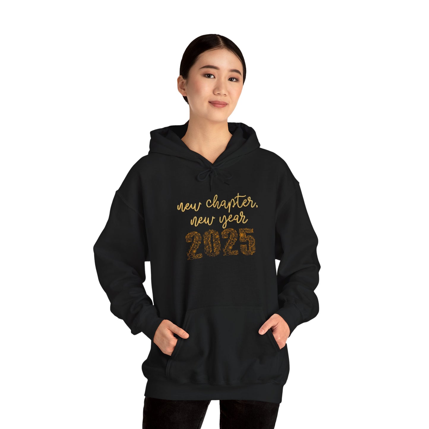 New Year 2025 Unisex Heavy Blend™ Hoodie, Cozy Sweatshirt for Celebrations, New Beginnings Gift, Resolutions, Holiday Apparel