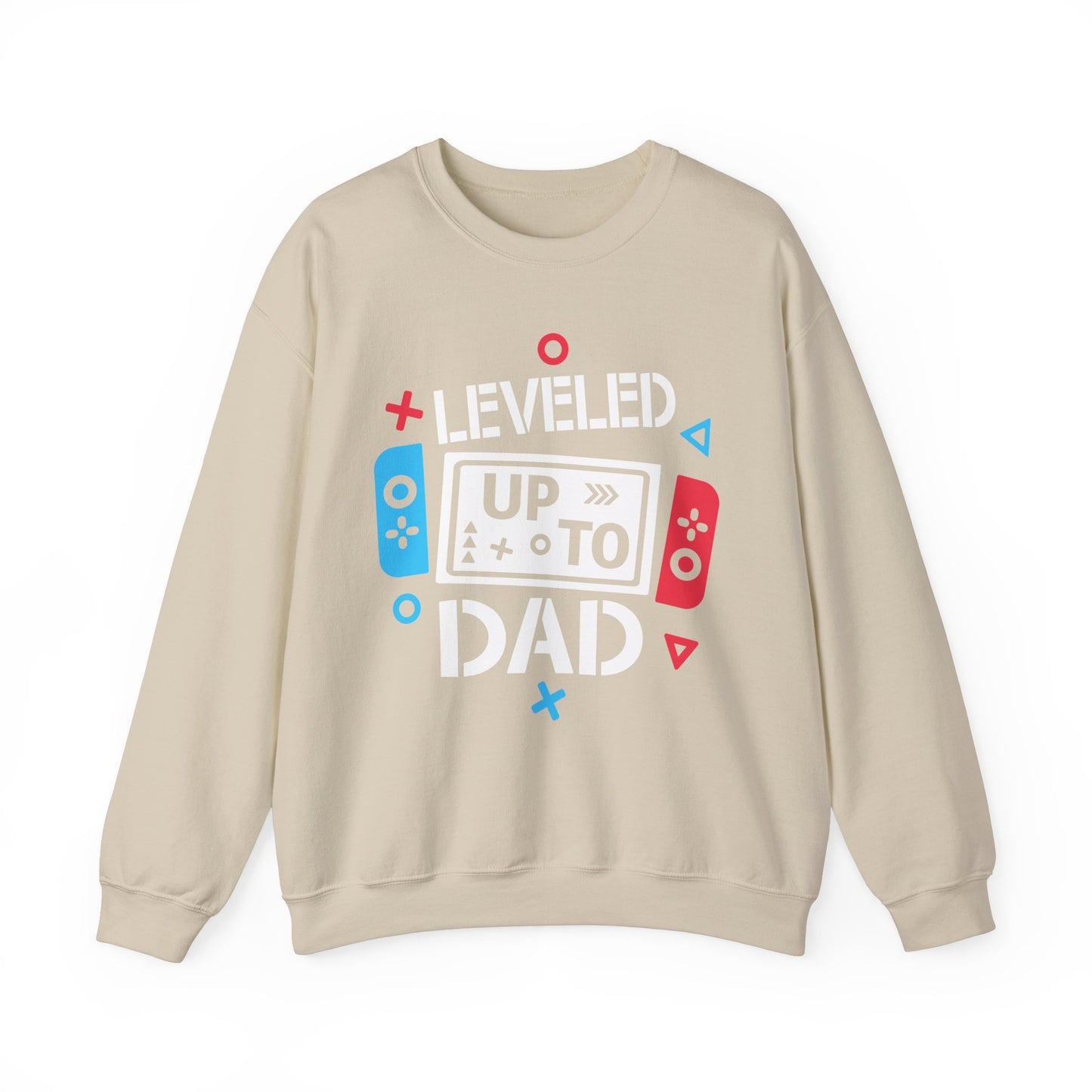 Leveled Up to Dad Sweatshirt - Unisex Gaming Crewneck for Fathers