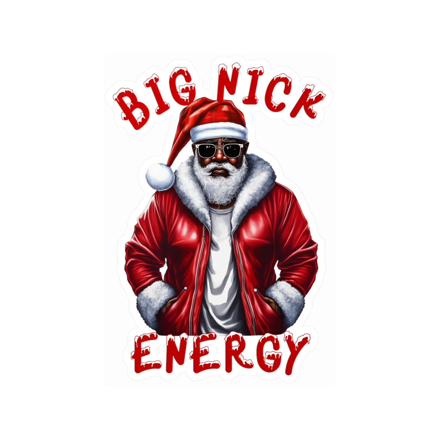 Santa Big Nick Energy Kiss-Cut Vinyl Decal - Festive Holiday Sticker for Christmas Decor