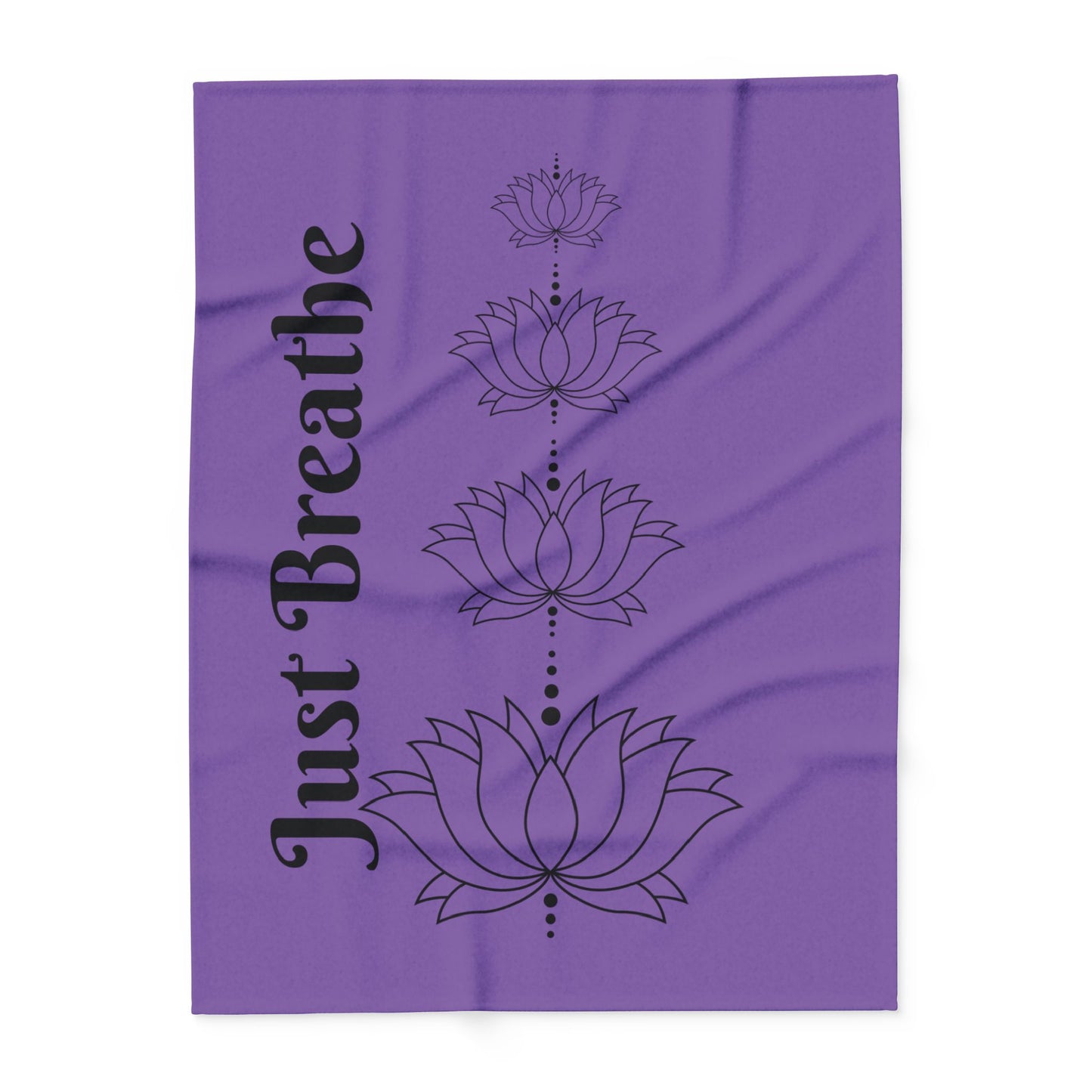 Lotus Flower Spiritual Fleece Blanket, Cozy Blanket for Meditation, Relaxation Gift, Yoga Blanket, Mindfulness Decor