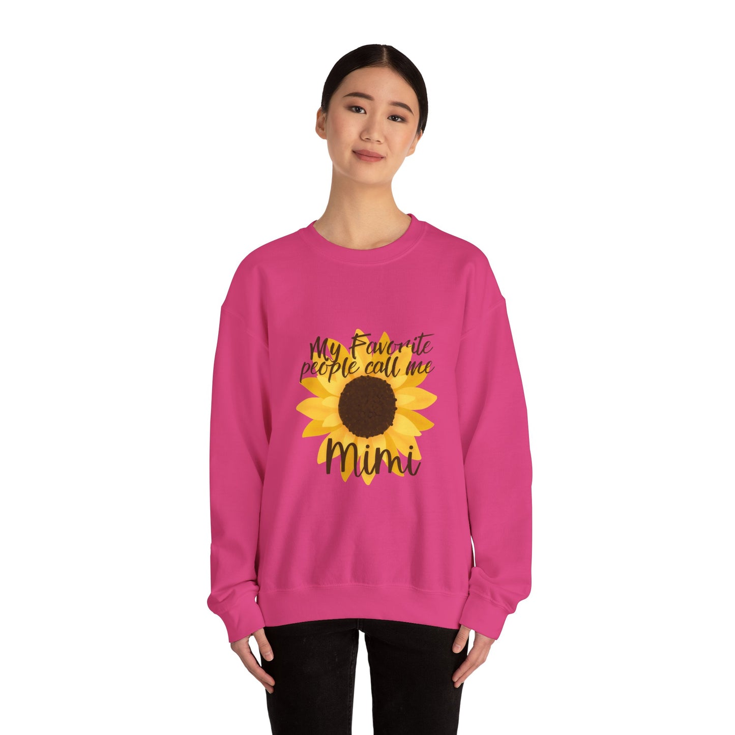 Sunflower Crewneck Sweatshirt for Mimi, Gift for Grandma, Comfortable Apparel, Perfect for Mother's Day, Family Gathering - Unisex