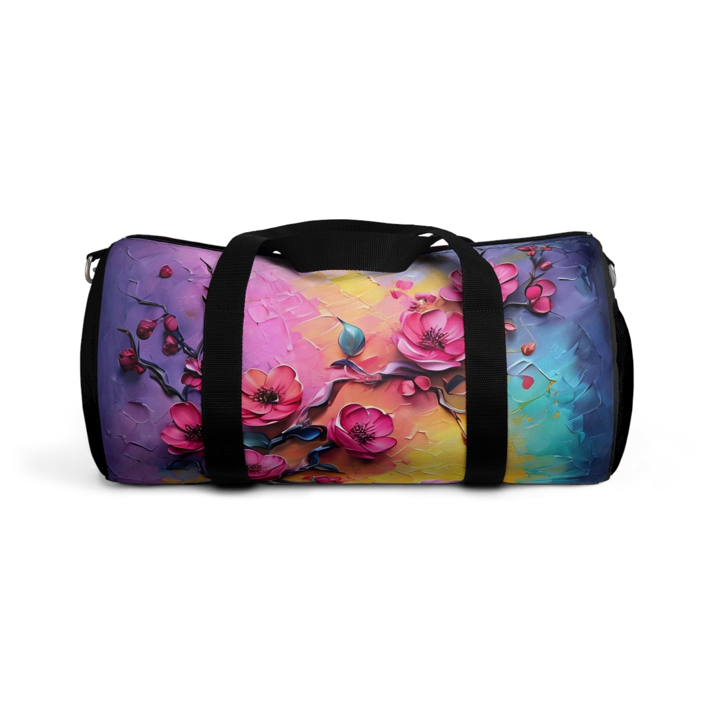 Colorful Floral Duffel Bag - Stylish Gym Bag, Weekend Travel Tote, Flower Print Luggage, Artist's Design Bag, Gift for Her