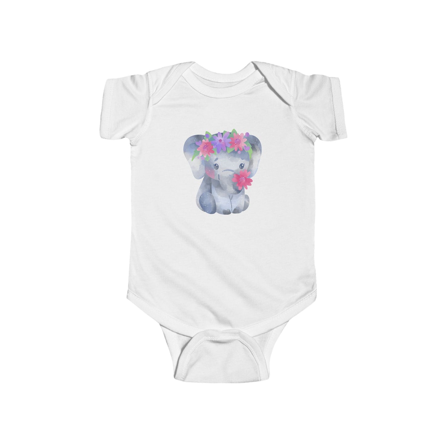 Infant Bodysuit, Adorable Floral Elephant Baby Shower Gift, Newborn Outfit, Cute Clothes, Kids Fashion, Spring Celebration, Baby Romper,