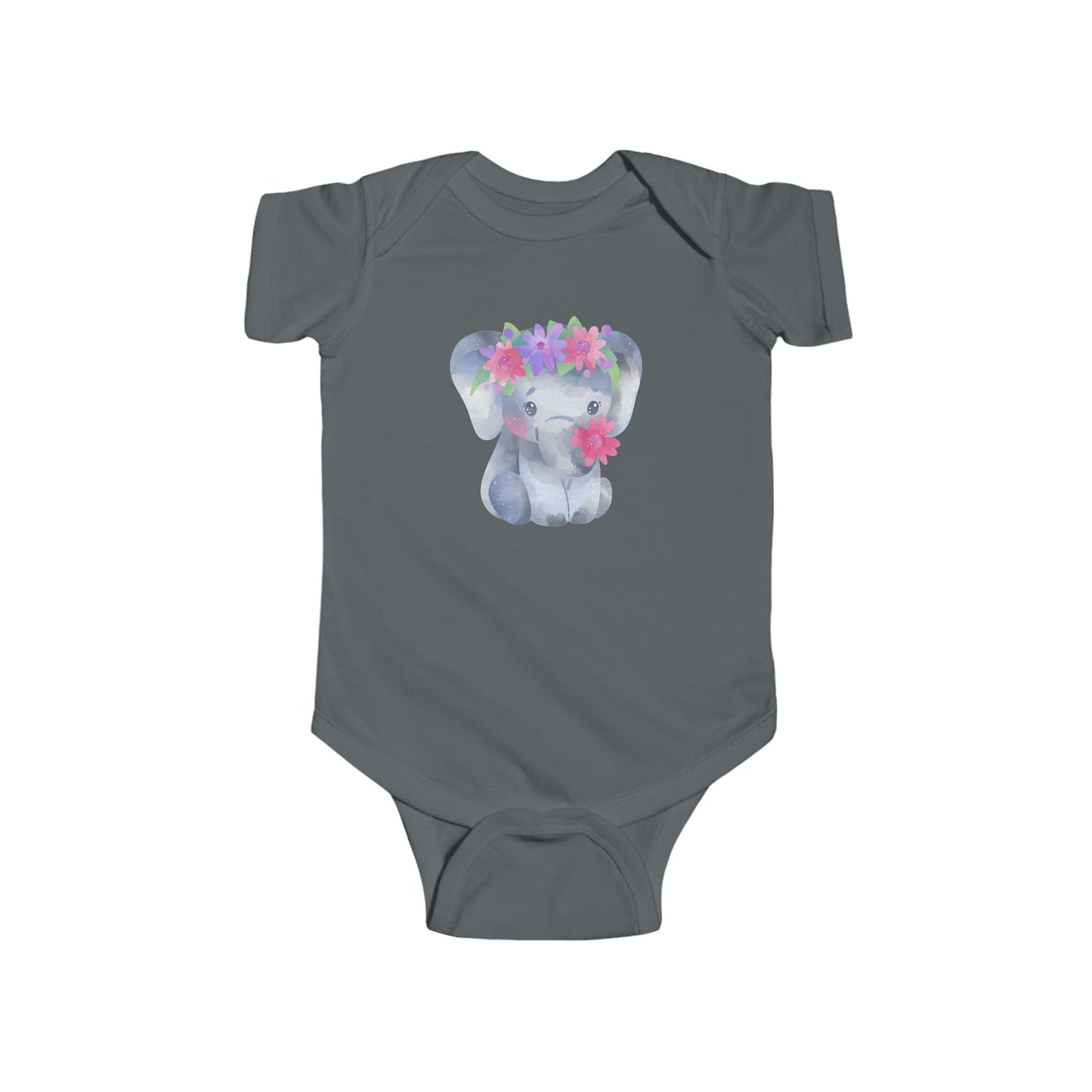 Infant Bodysuit, Adorable Floral Elephant Baby Shower Gift, Newborn Outfit, Cute Clothes, Kids Fashion, Spring Celebration, Baby Romper,