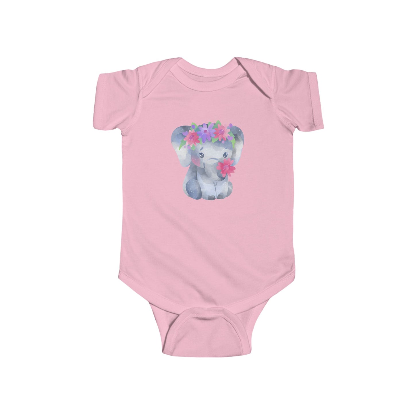 Infant Bodysuit, Adorable Floral Elephant Baby Shower Gift, Newborn Outfit, Cute Clothes, Kids Fashion, Spring Celebration, Baby Romper,