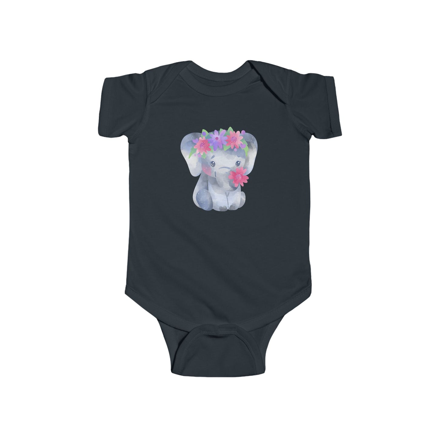 Infant Bodysuit, Adorable Floral Elephant Baby Shower Gift, Newborn Outfit, Cute Clothes, Kids Fashion, Spring Celebration, Baby Romper,