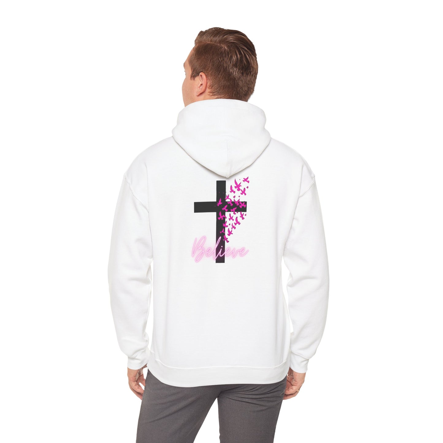 Faith-Inspired Hoodie, Cozy Sweatshirt for Inspirational Gift, Church Events, Faith-Based Apparel, Motivational Wear, Belief