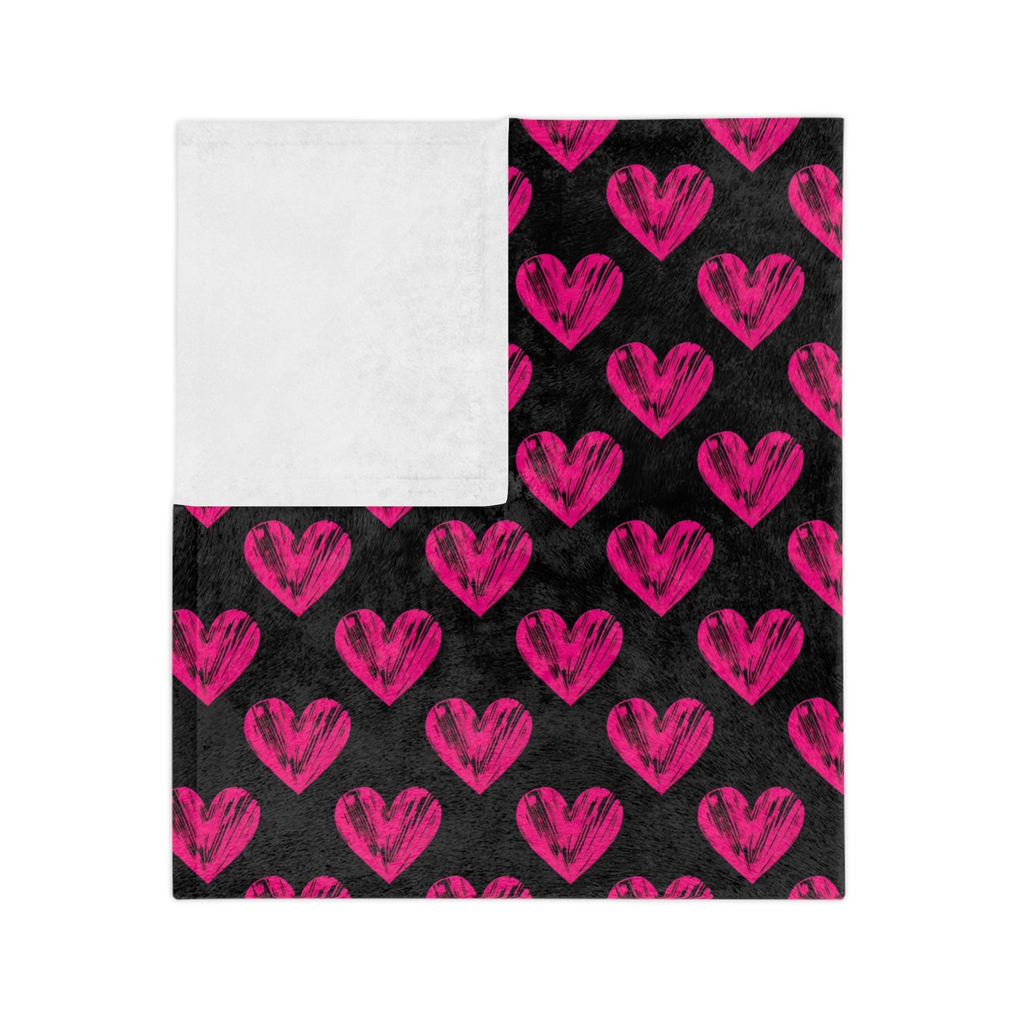 Cozy Velveteen Microfiber Blanket with Pink Heart Design - Perfect for Valentine's Day & Gift Giving