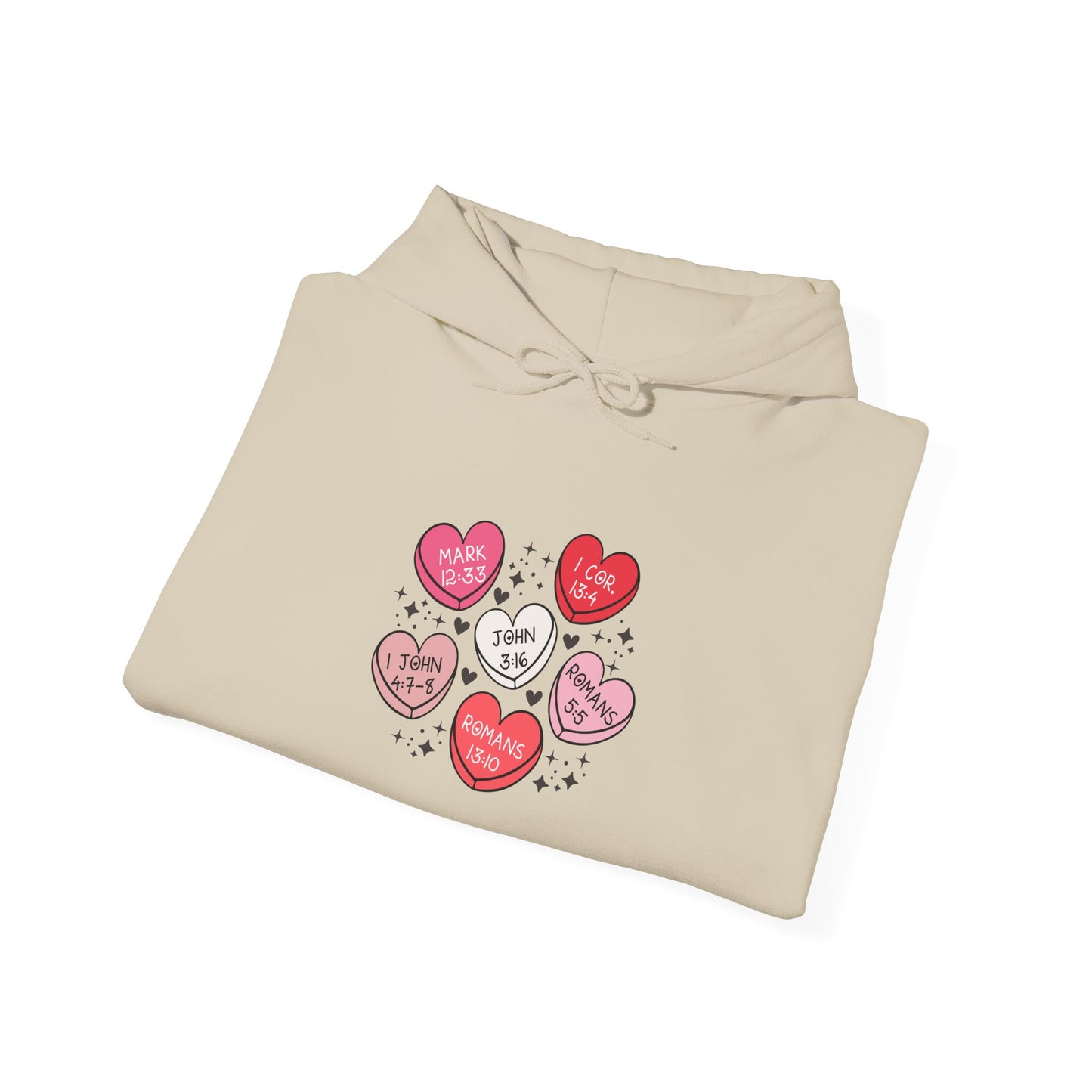 Love Heart Motif Hoodie - Valentine's Day Unisex Sweatshirt