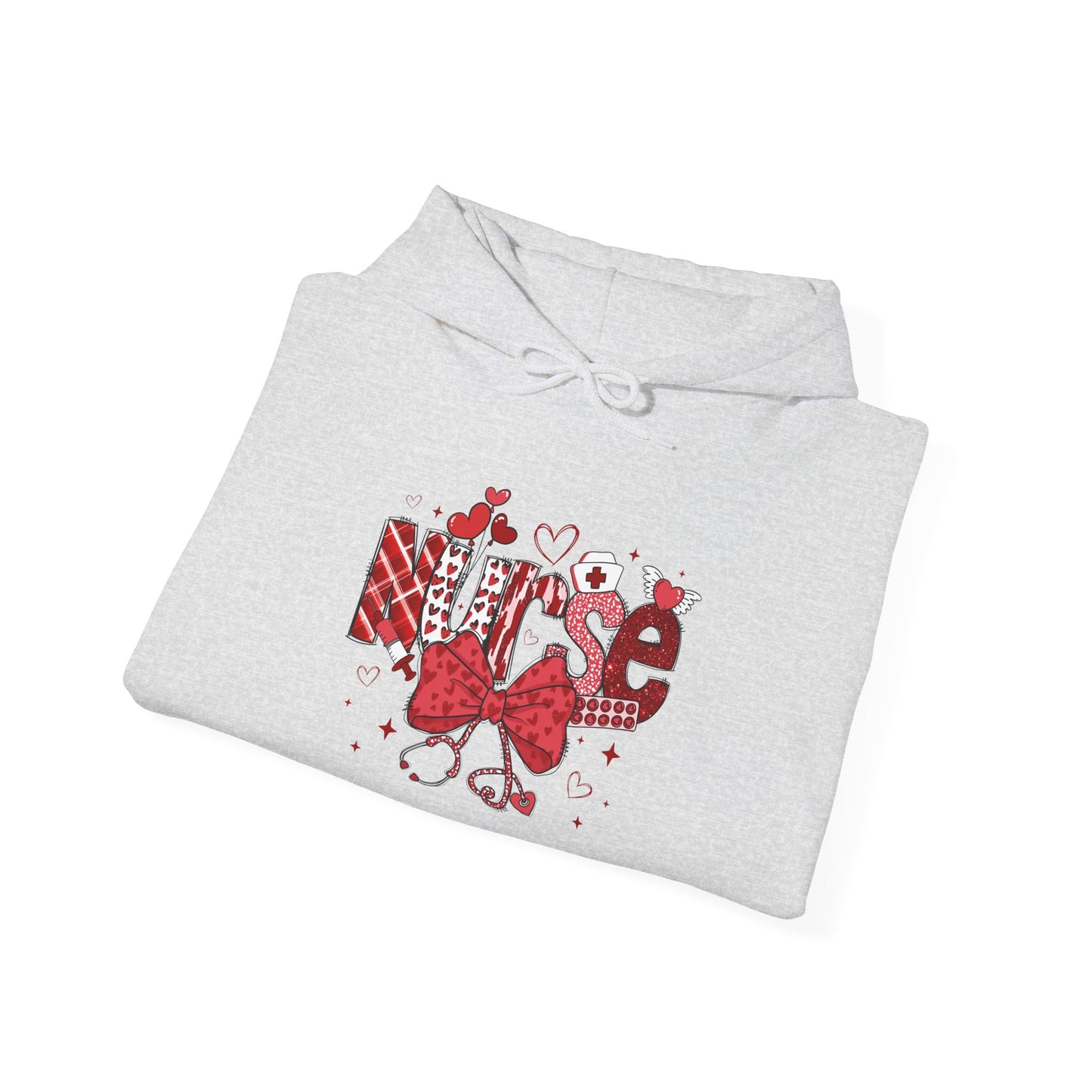 Nurse Love Unisex Hooded Sweatshirt - Cozy Valentine's Gift