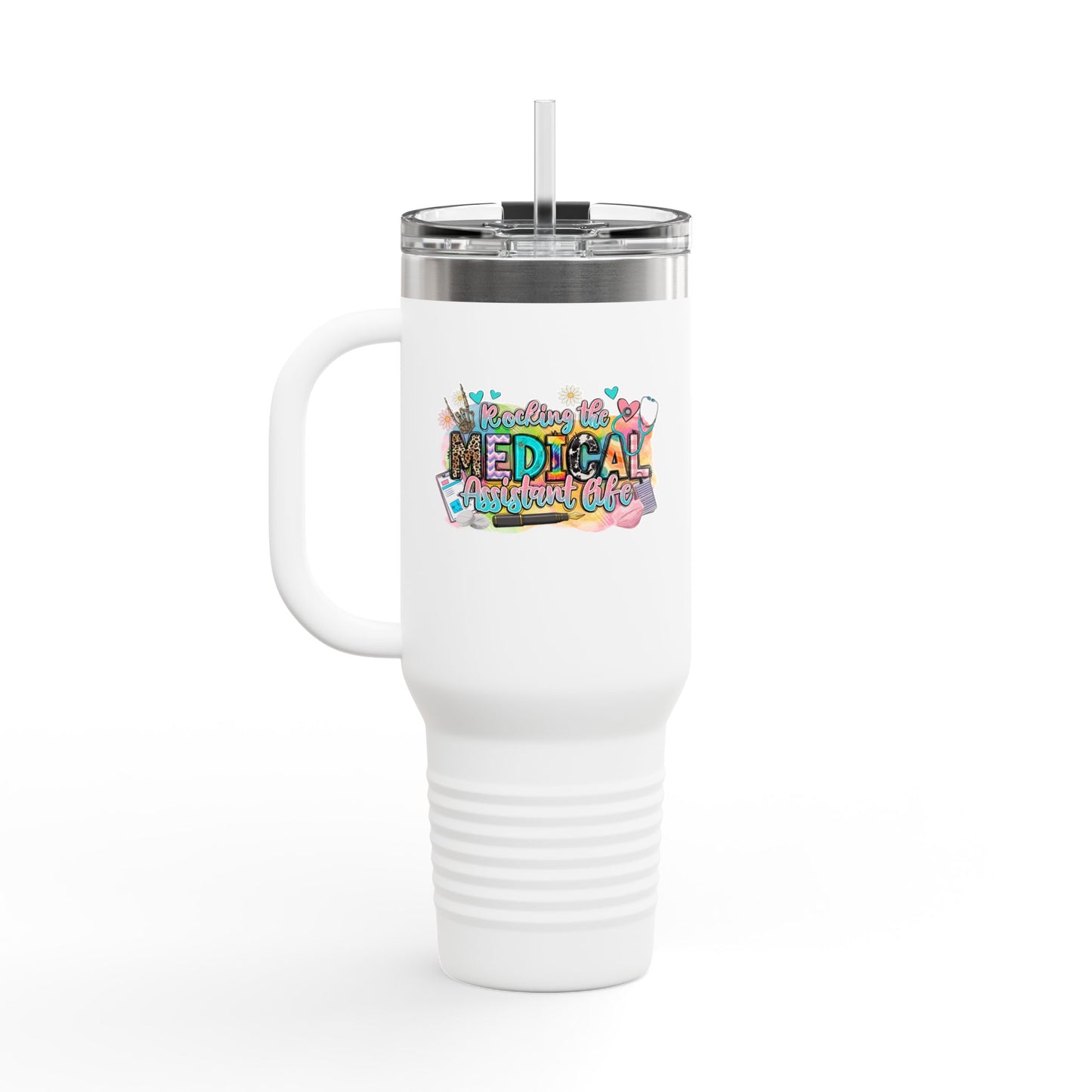 Colorful Insulated Travel Mug - Perfect for Medical Professionals