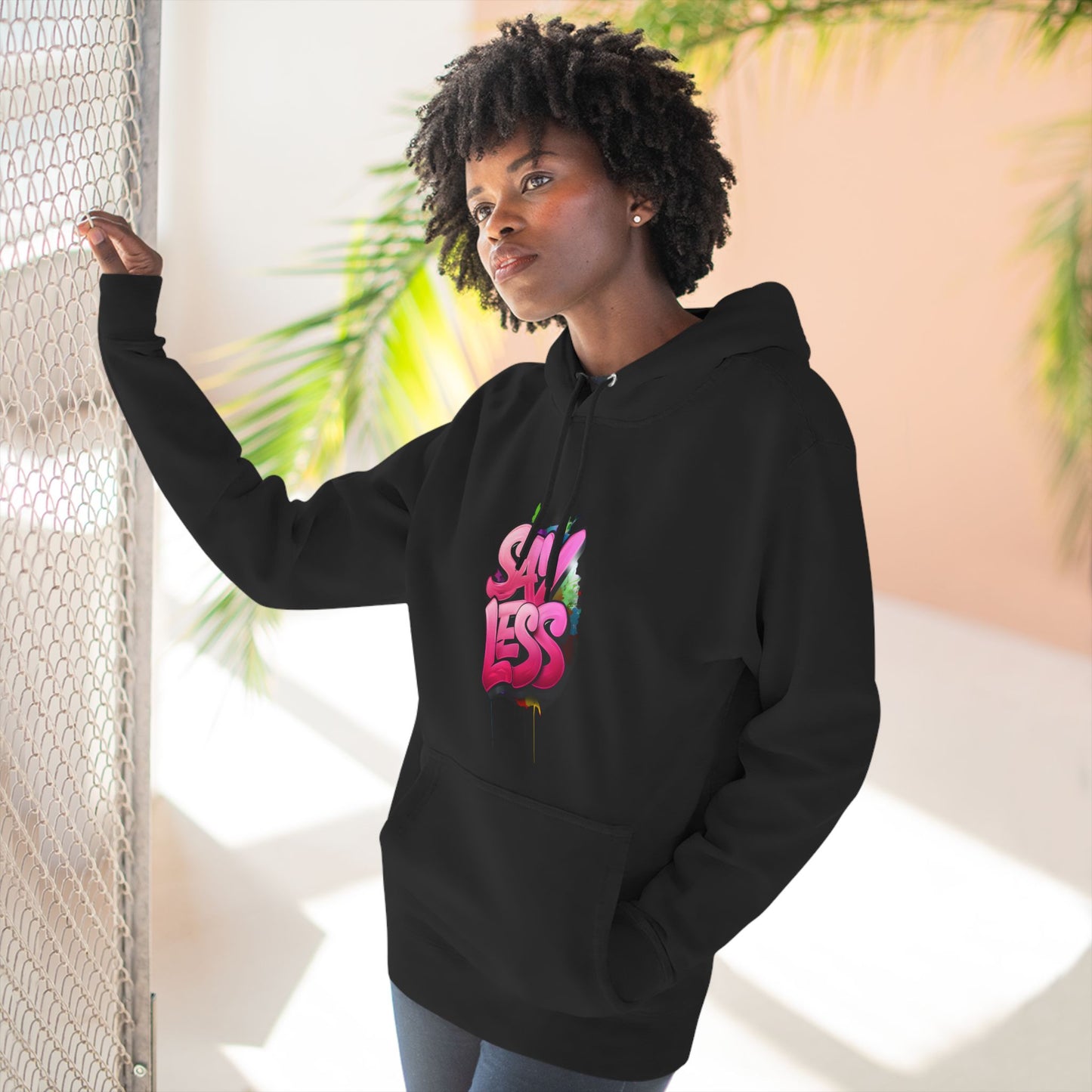 Graffiti Fleece Hoodie, Streetwear Urban Style, Cozy Gift for Teens, Festival Outfit, Fun Street Art Design, Three-Panel Sweatshirt, Teenage