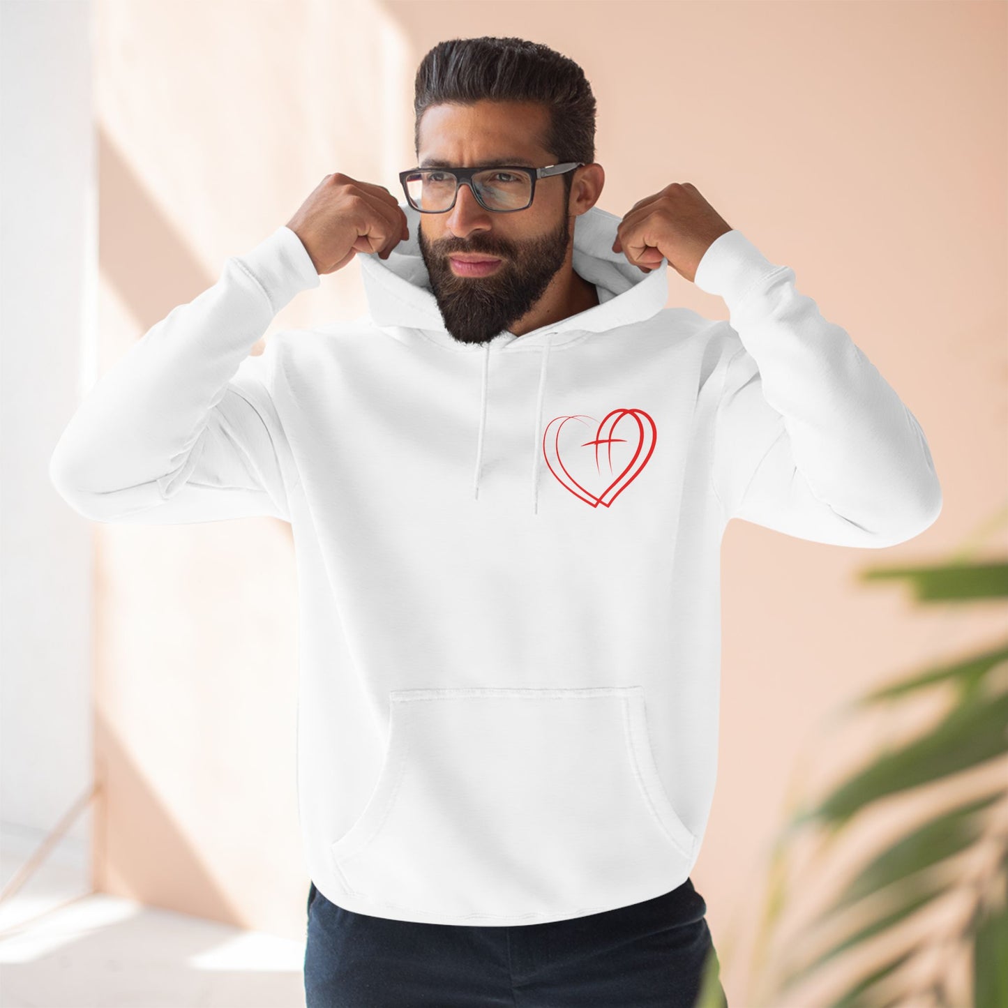 Heartfelt Fleece Hoodie, Warm Graphic Sweatshirt, Cozy Casual Wear, Perfect Gift for Loved Ones, Thoughtful Valentines Apparel - Three-Panel