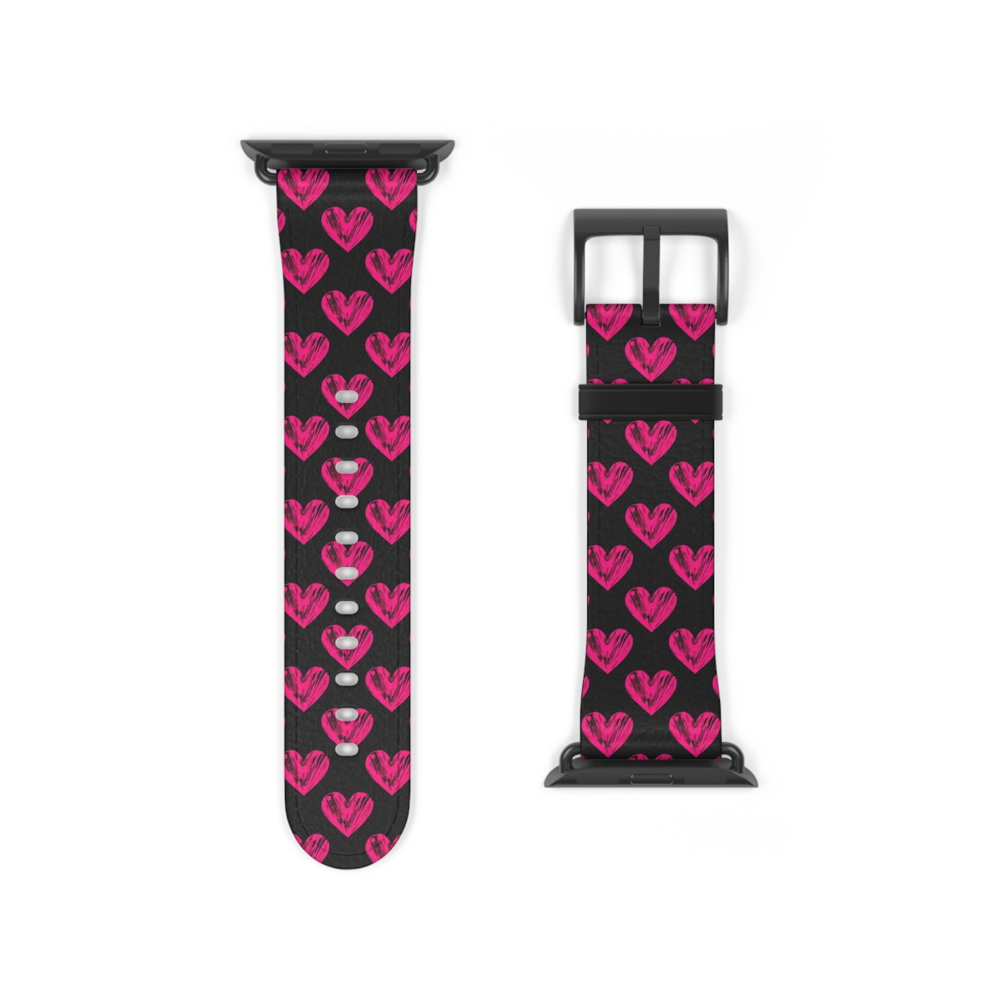 Heart Pattern Watch Band, Cute Smartwatch Strap, Pink Hearts Fitness Tracker Band, Valentine's Gift, Stylish Accessory