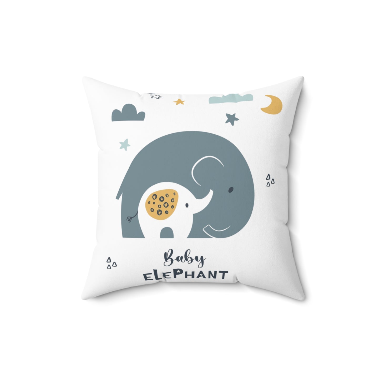 Whimsical Elephant Decorative Pillow, Baby Nursery Decor, Kids Room Accent, Playful Throw Cushion, Unique Home Decor