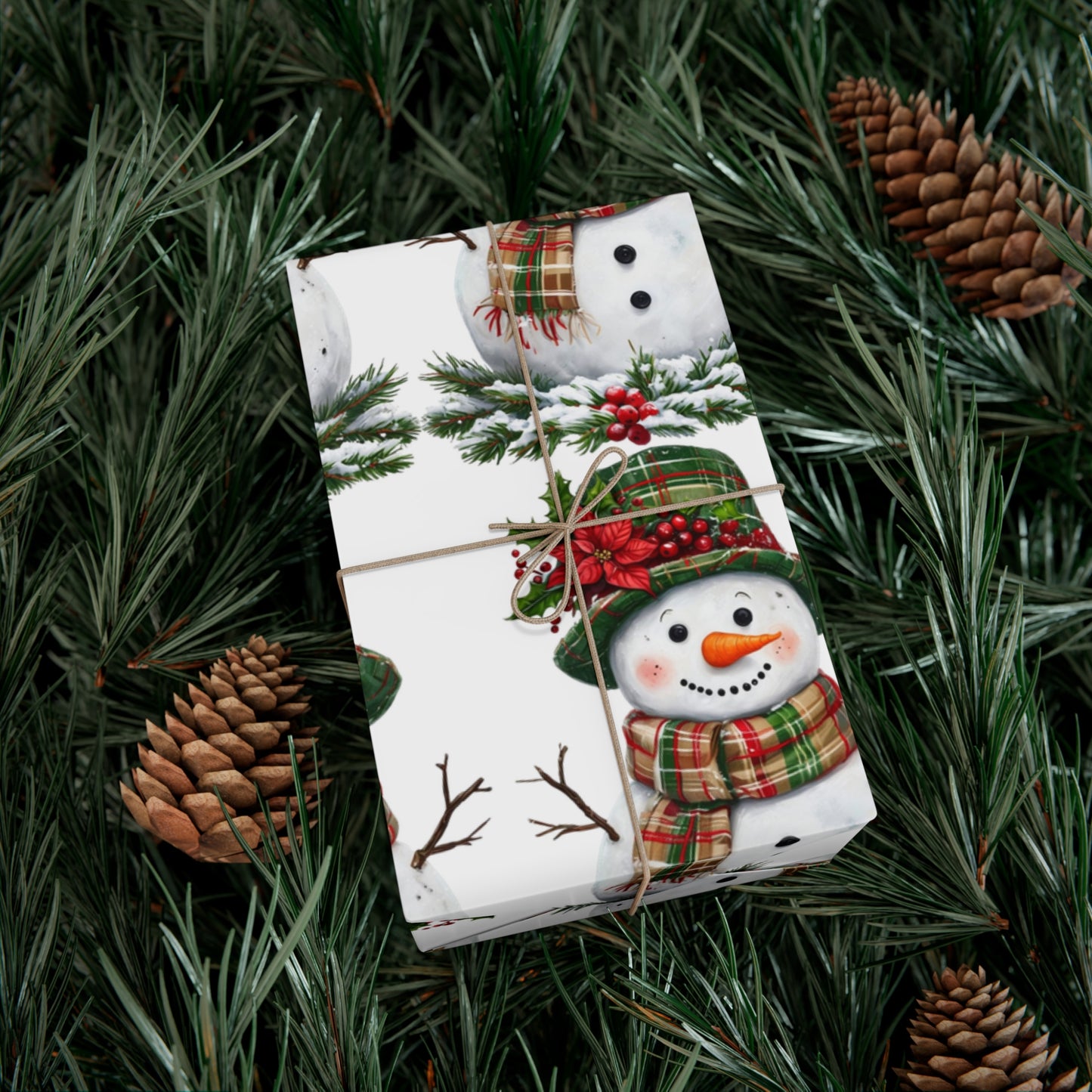 Christmas Gift Wrap Papers - Festive Snowman Design