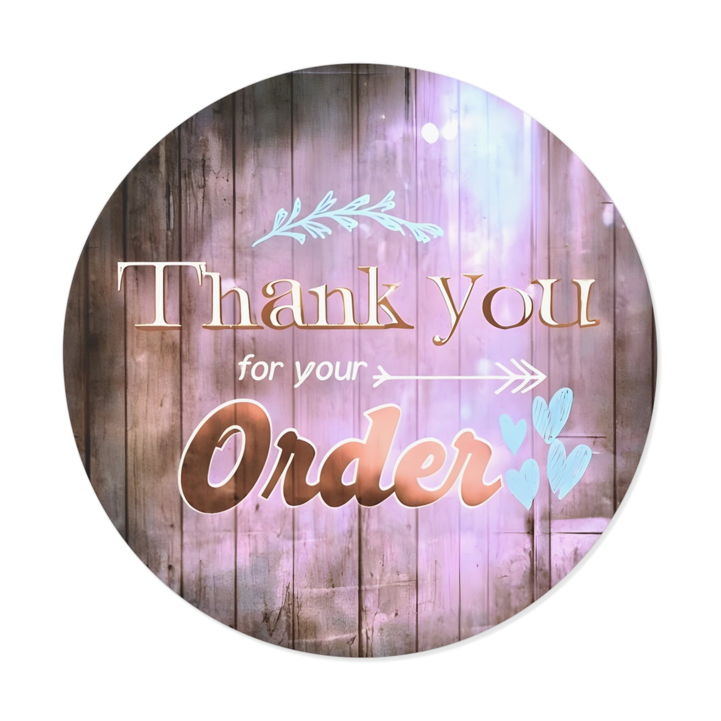 Thank You for Your Order Round Vinyl Stickers, Cute Sticker Pack for Gifts, Handcrafted Thank You Stickers, Wedding Favor Stickers, Business