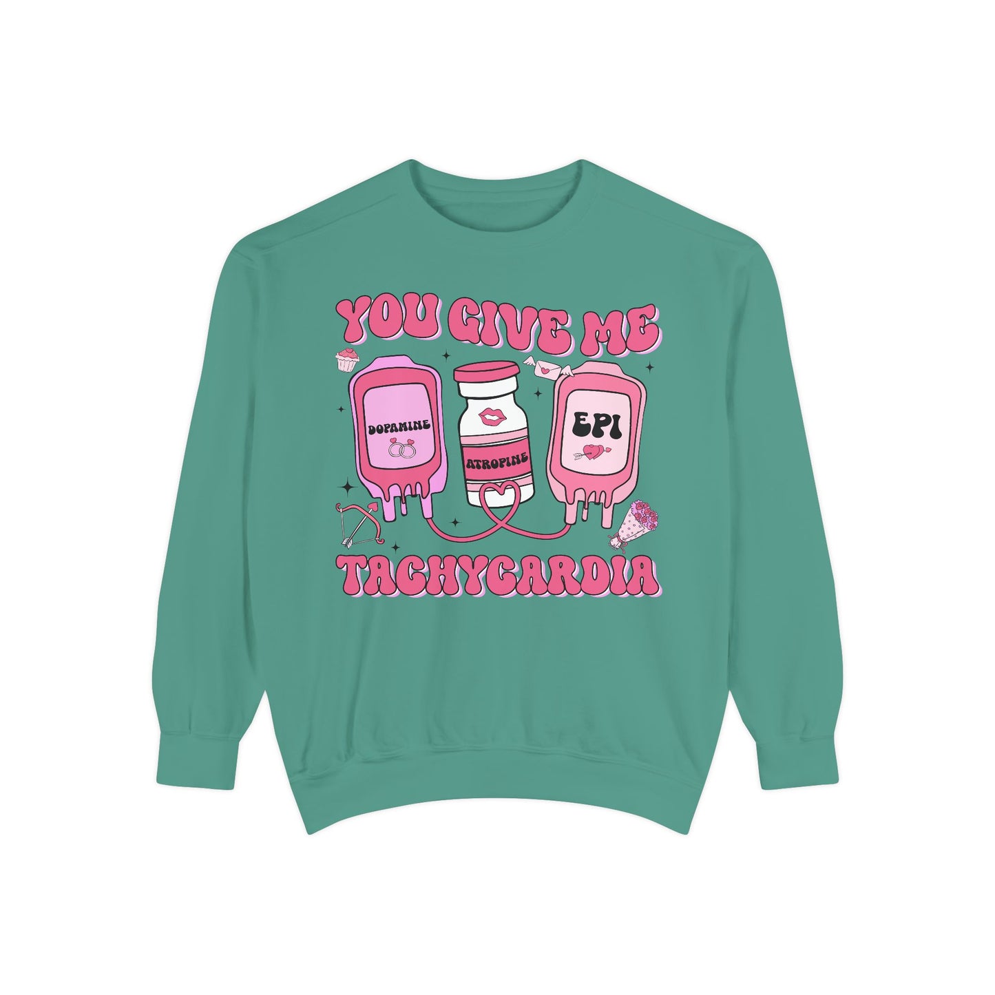 Heartbeat Sweatshirt, Cute 'You Give Me Tachycardia', Cozy Pullover, Valentine's Day Gift, Trendy Top