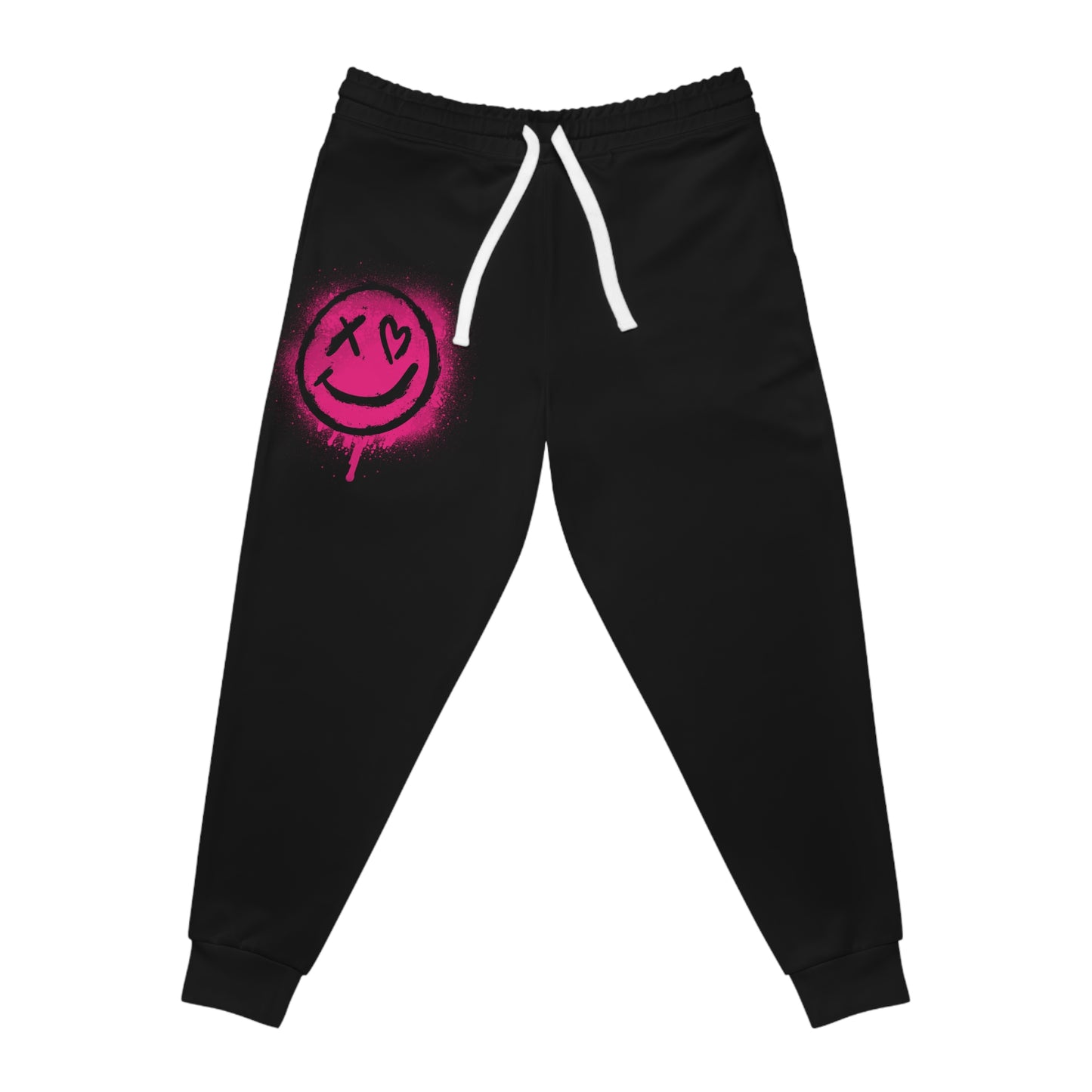 Vibrant Smiley Face Athletic Joggers - Stylish Activewear, Casual Outfit, Workout Gear, Gift for Sports Lovers, Streetwear Essentials