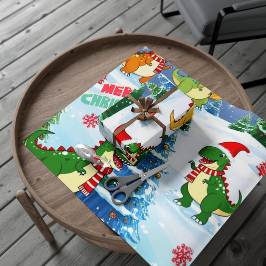 Christmas Dinosaur Wrapping Paper