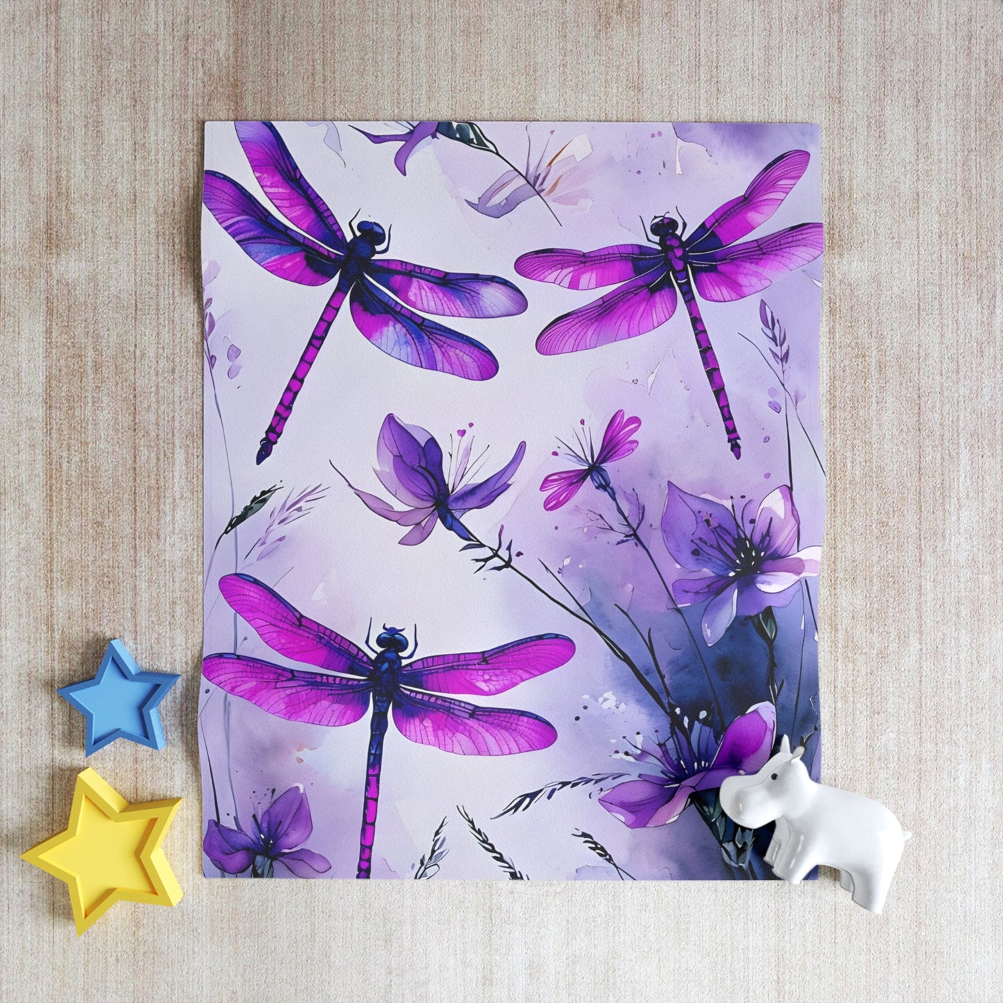 Enchanting Dragonfly Throw Blanket - Cozy Home Decor, Gift for Nature Lovers, Perfect for All Seasons, Floral Blanket, Indoor & Outdoor