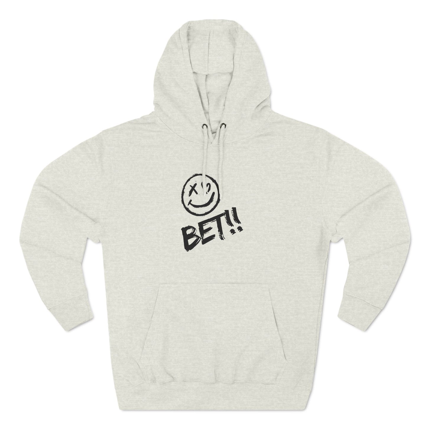 Smiley Bet Fleece Hoodie - Casual Fun, Relaxing, Sports Events, Everyday Wear - Cozy Sweatshirt, Unisex Hoodie