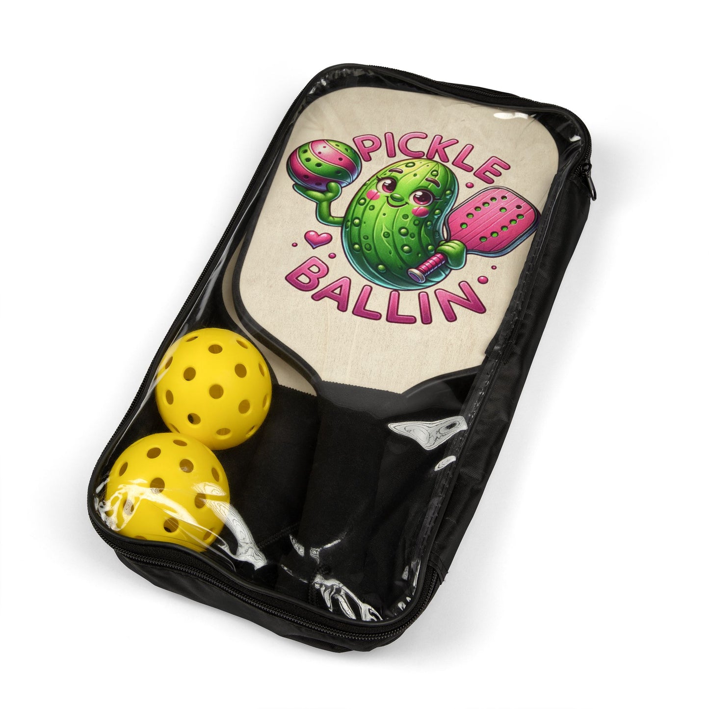 Pickleball Paddle Set with Fun Cactus Design, Ideal for Pickleball Lovers, Sporty Gift, Fun Outdoor Activity, Pickleball