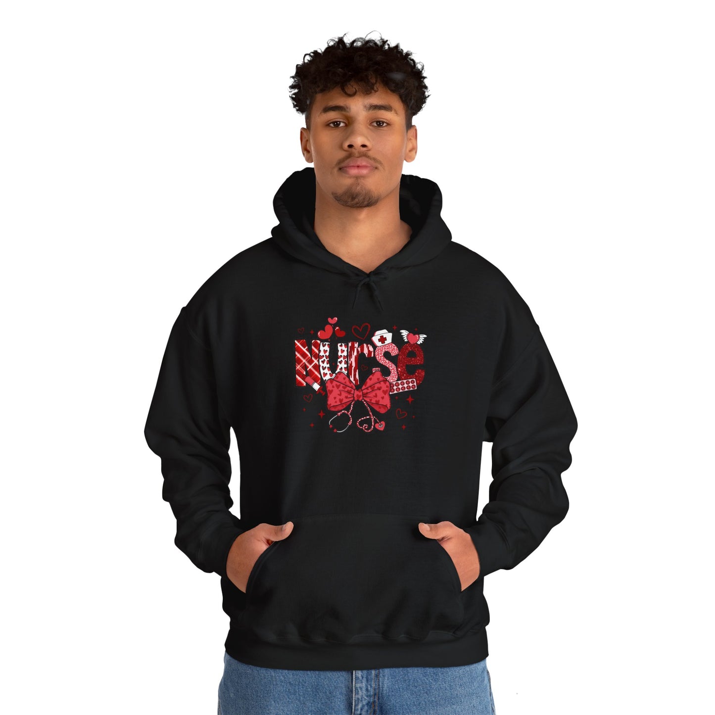 Nurse Love Unisex Hooded Sweatshirt - Cozy Valentine's Gift