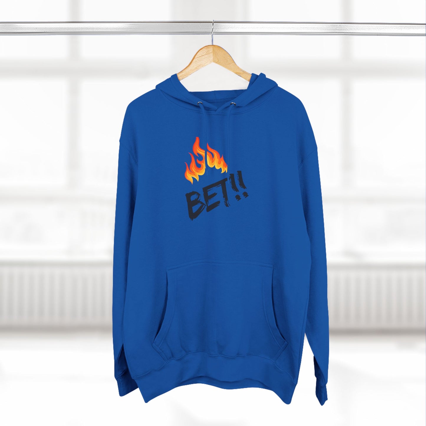 Street Style Fleece Hoodie - Trendy Bet Hoodie, Casual Wear, Gift for Gamers, Birthday Present, Unisex Apparel, Bet Fire Design