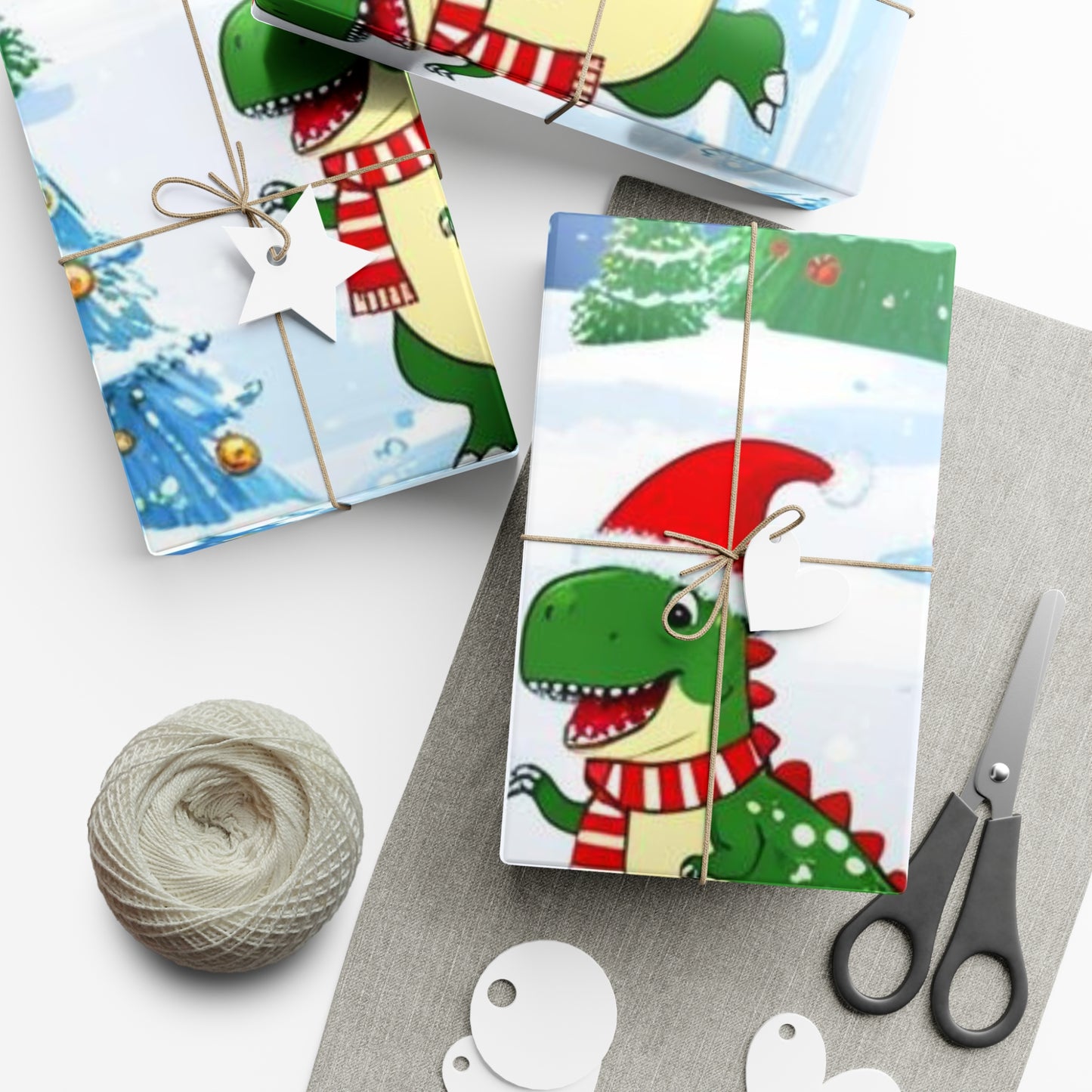 Christmas Dinosaur Wrapping Paper