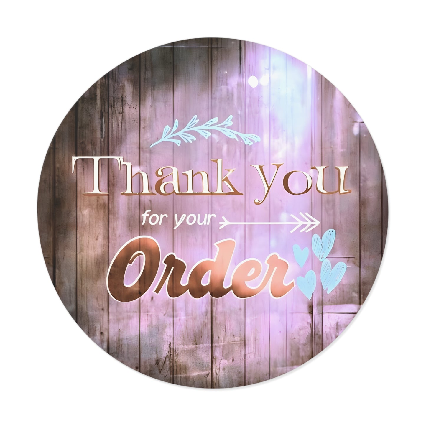 Thank You for Your Order Round Vinyl Stickers, Cute Sticker Pack for Gifts, Handcrafted Thank You Stickers, Wedding Favor Stickers, Business