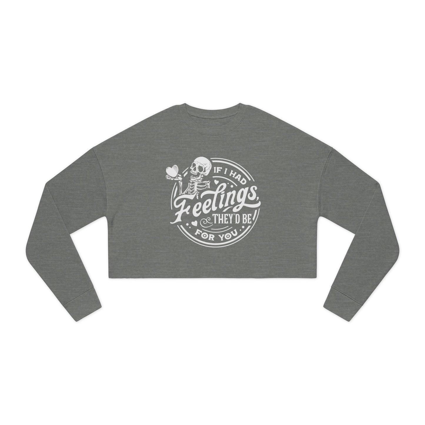 Skeleton Feelings Women's Cropped Sweatshirt - Cute and Comfy for Halloween and Everyday Wear