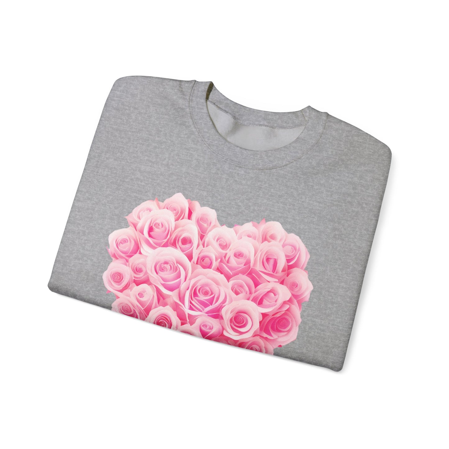 Romantic Rose Heart Sweatshirt - Unisex Heavy Blend™ Crewneck