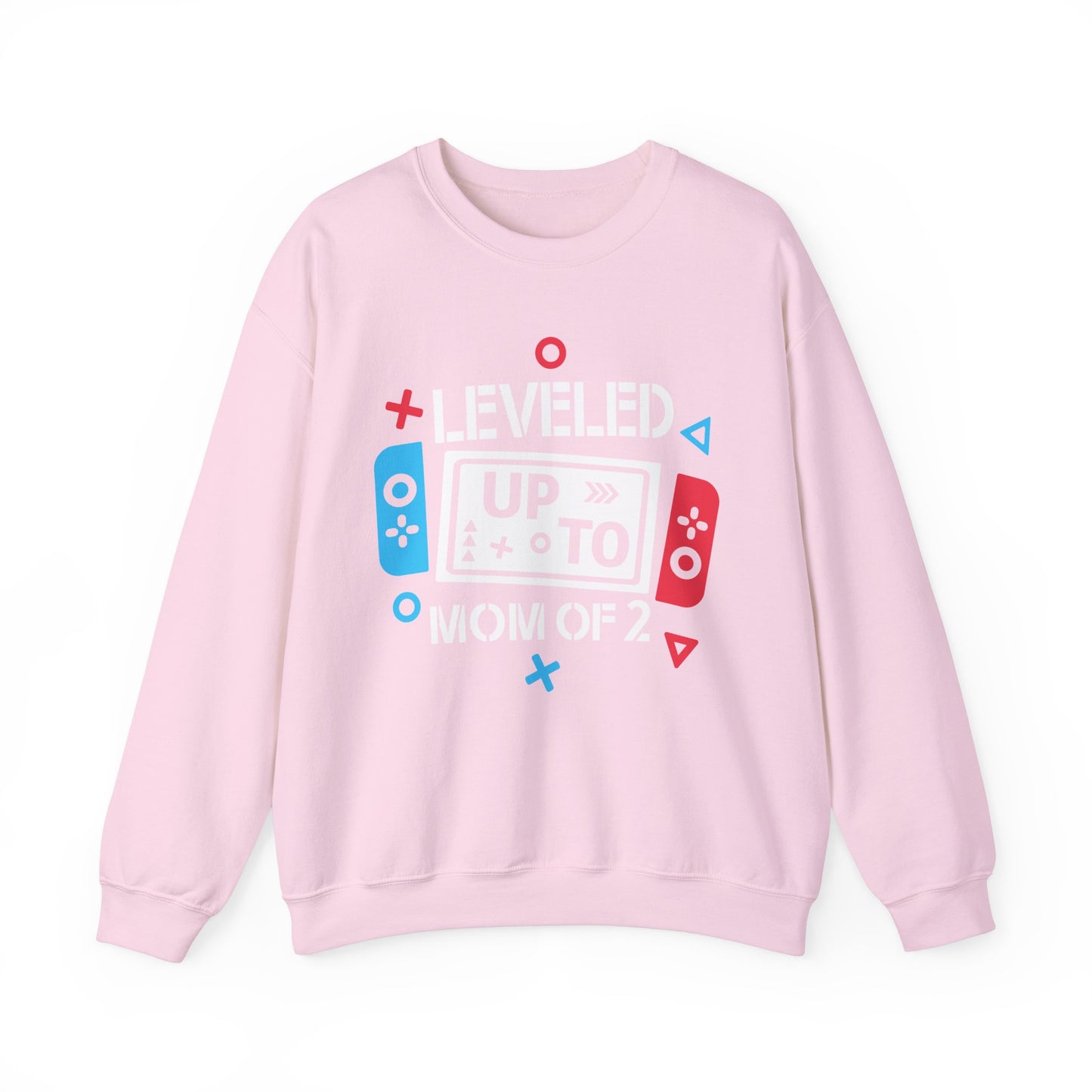 Leveled Up Mom of 2 Crewneck Sweatshirt – Gaming Gift for Moms