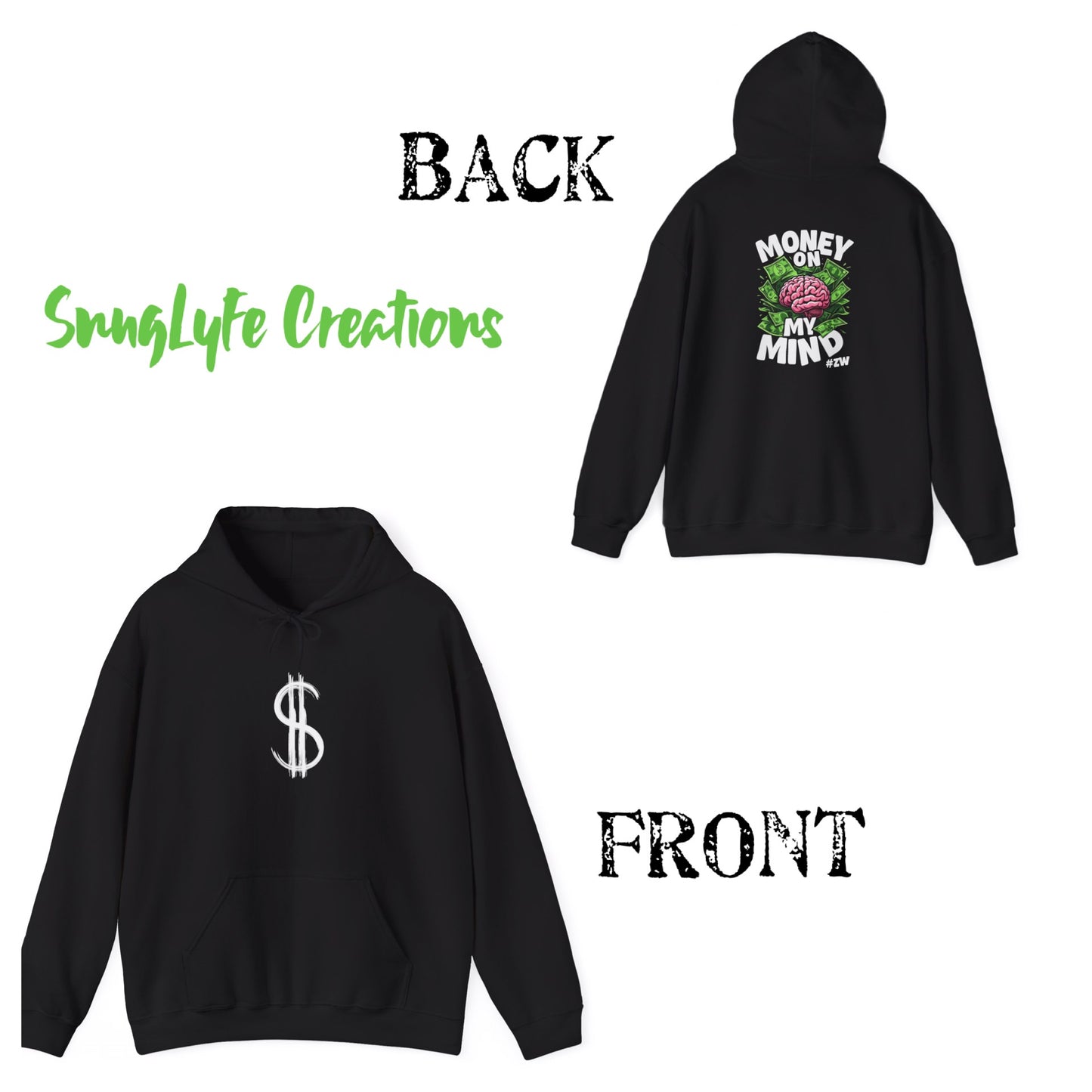 Money Lovers Graphic Hoodie, Finance Enthusiasts Gift, Cozy Streetwear Sweatshirt, 'Money on My Mind', Unisex Pullover, Trendy Jumper