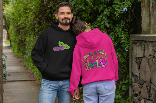 Mardi Gras Celebration Hoodie, Unisex Heavy Blend Sweatshirt, Fun Graphic Pullover, Party Apparel, Carnival Clothing, Festival Outfit