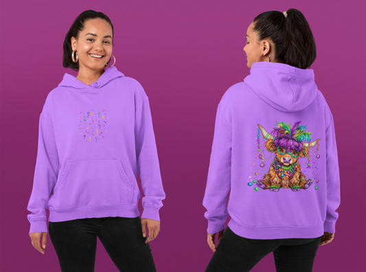 Colorful Celebration Cute Cow Hoodie, Fun Pet Hoodie, Unisex Sweatshirt for Cow Lovers, Perfect for Birthdays, Parties, and Everyday Wear,