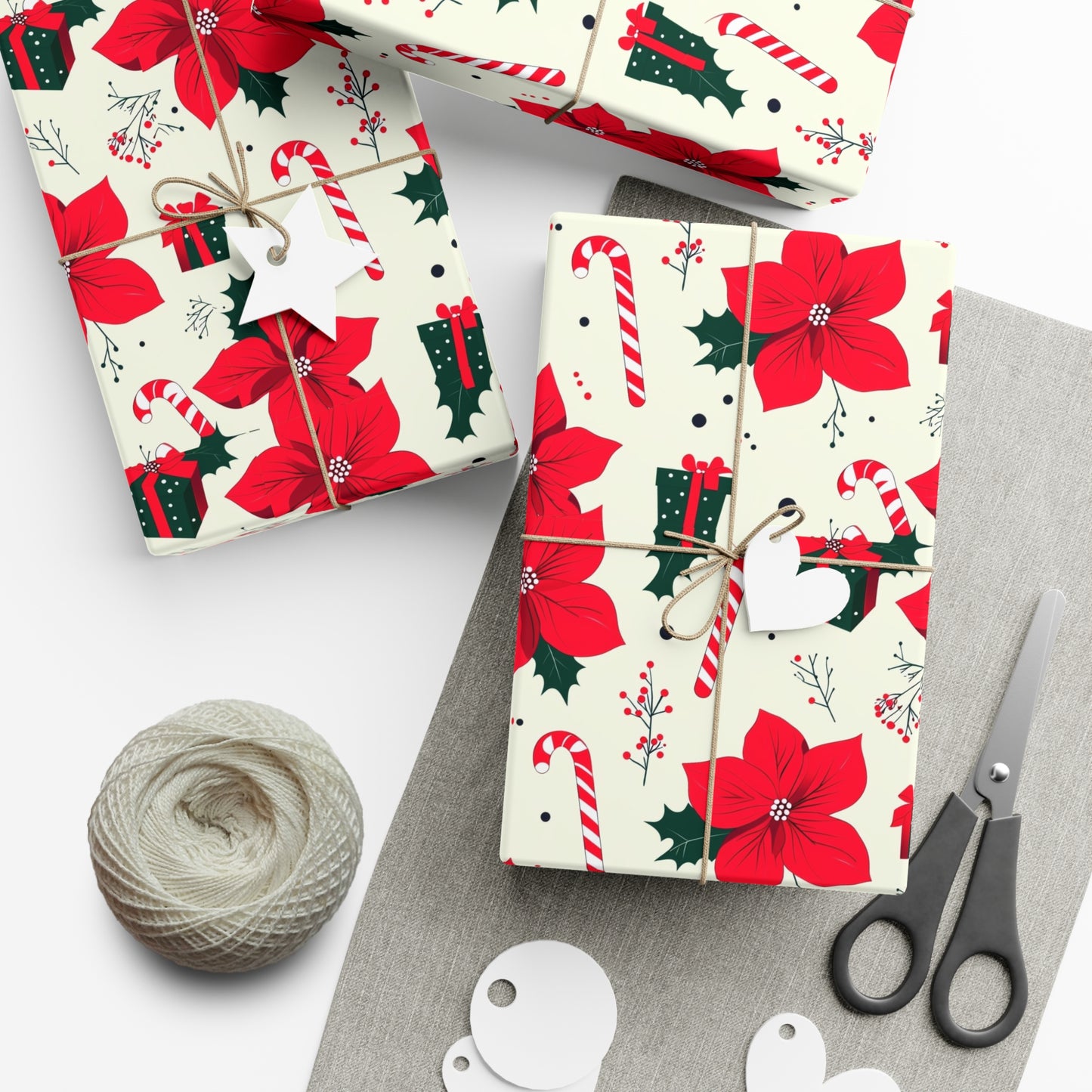 Gift Wrap Papers - Festive Holiday Gift Wrap, Christmas Decor, Presents, Eco-Friendly Paper