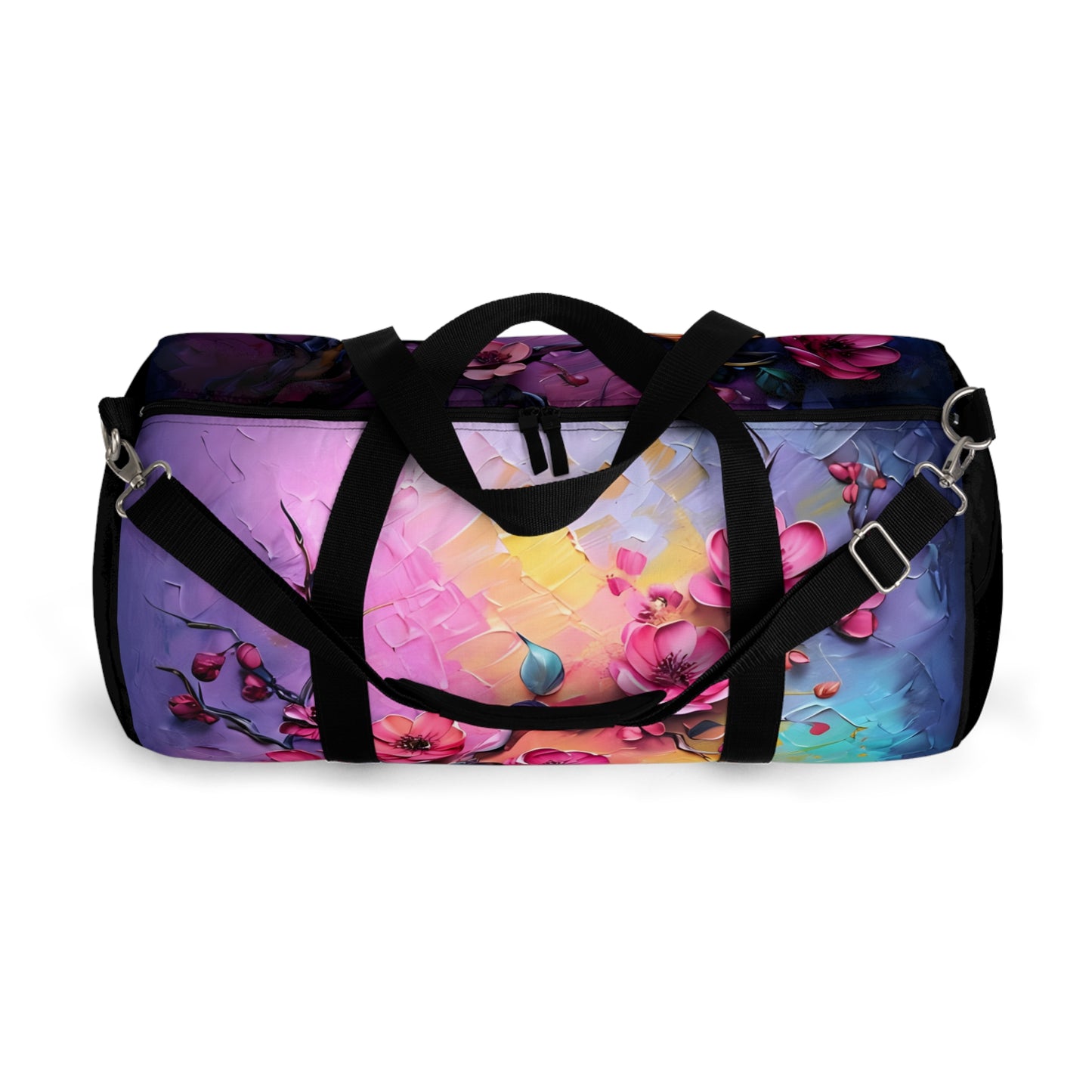 Colorful Floral Duffel Bag - Stylish Gym Bag, Weekend Travel Tote, Flower Print Luggage, Artist's Design Bag, Gift for Her