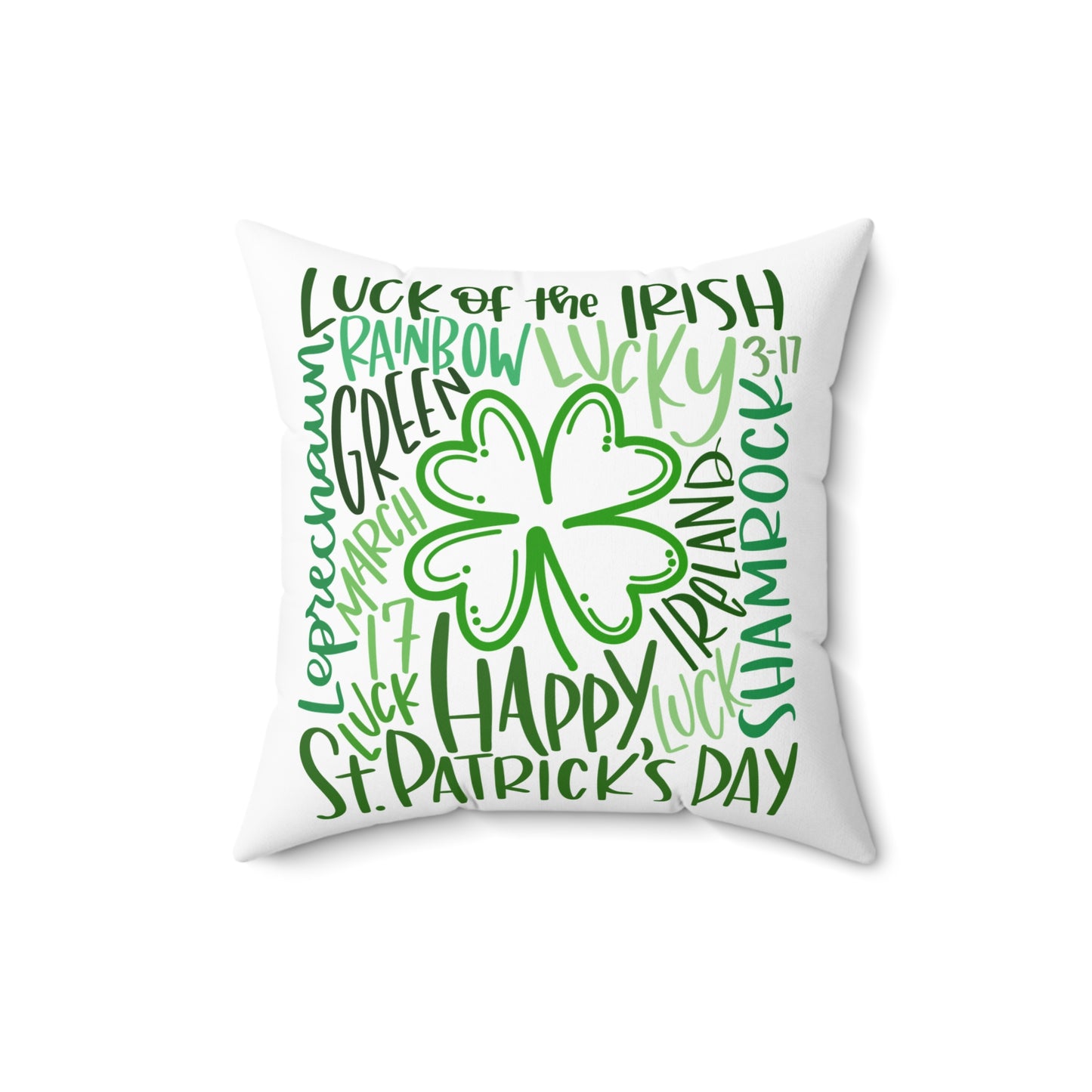 St. Patricks Day Pillow - Luck of the Irish Decor, Green Shamrock Throw Cushion for Home, Holiday Accent, Celebration