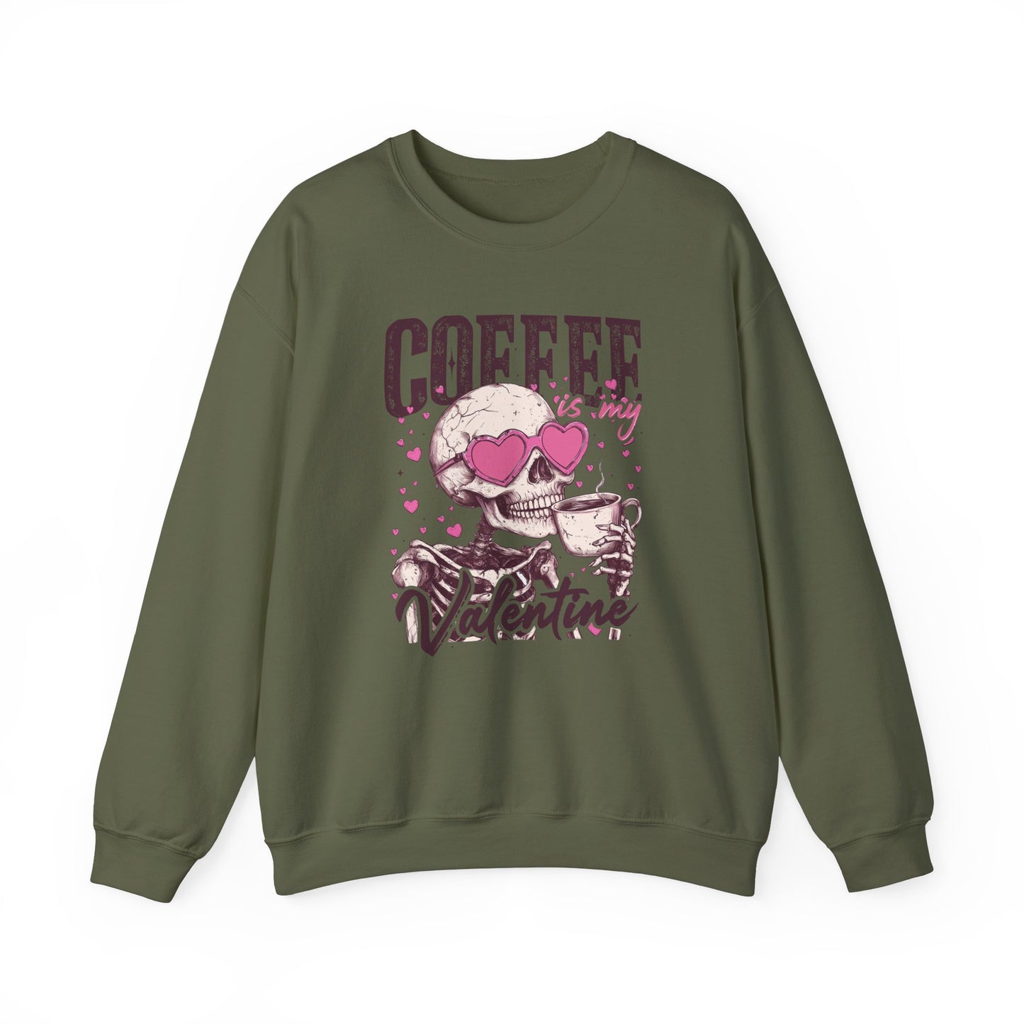 Coffee is My Valentine Crewneck Sweatshirt - Cozy Unisex Pullover for Coffee Lovers