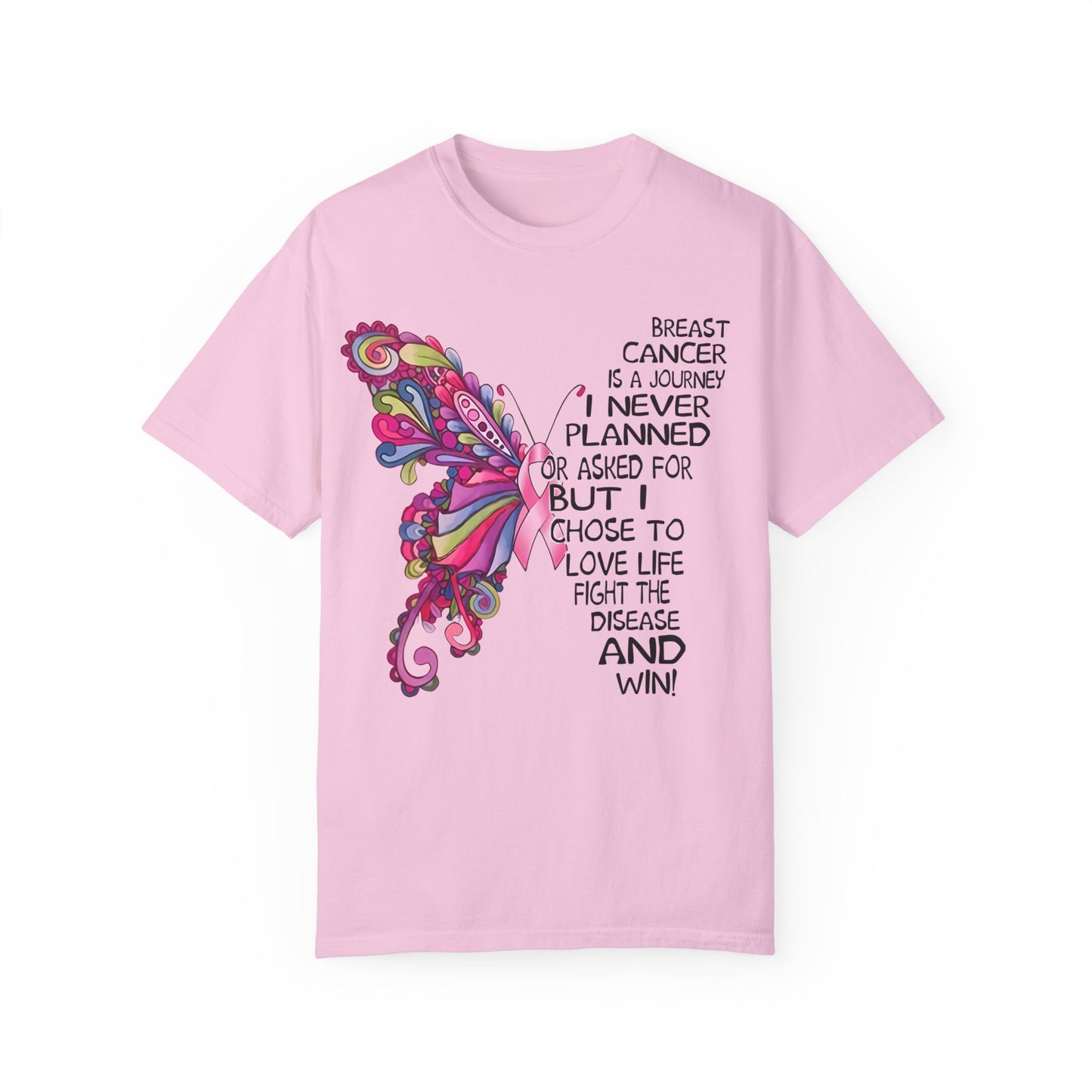 Inspirational Cancer Awareness T-Shirt – Love Life, Fight Disease, and Win!