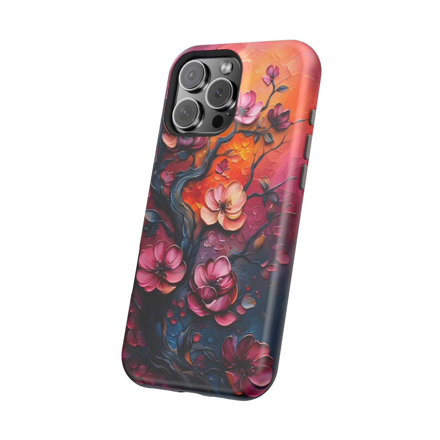 Floral Magnetic Tough Case - Colorful Flower Design Phone Cover, Gift for Her, Smartphone Accessories, Nature Lover, Unique