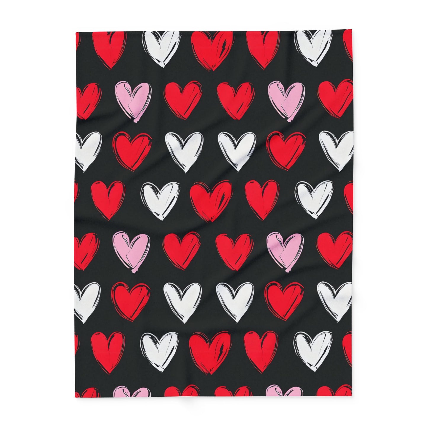 Cozy Heart Print Arctic Fleece Blanket for Valentine's Day