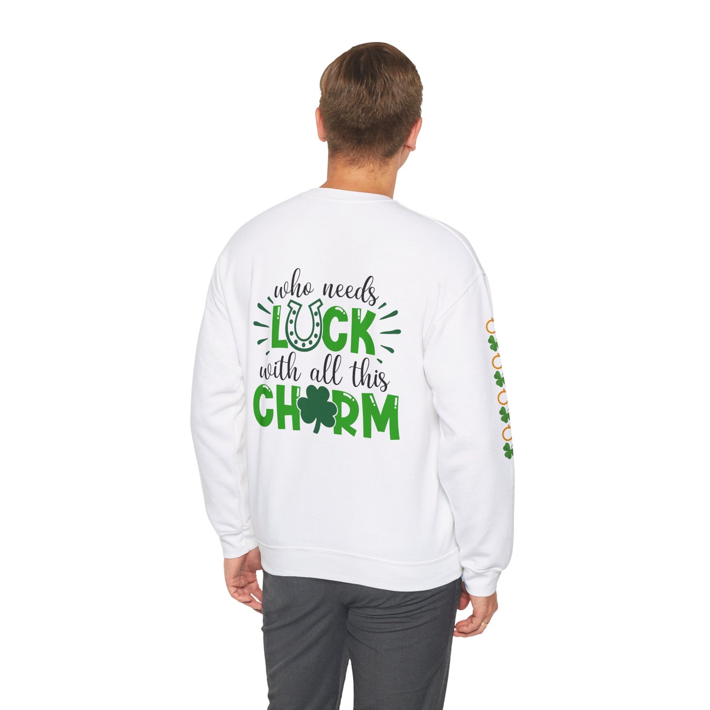 St. Patricks Day Sweatshirt - Unisex Heavy Blend™ Crewneck, Luck Charm Shirt, Irish Holiday Apparel, Festive Green Gift