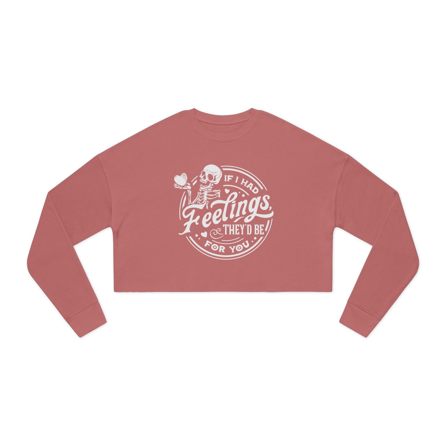 Skeleton Feelings Women's Cropped Sweatshirt - Cute and Comfy for Halloween and Everyday Wear