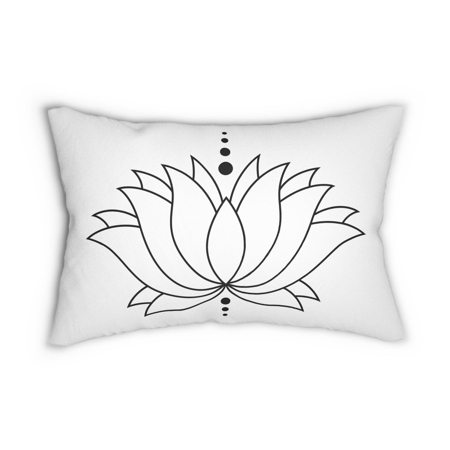 Lotus Flower Lumbar Pillow, Boho Home Decor, Meditation Cushion, Gift for Yoga Lovers, Minimalist Accent Pillow, Relaxing Home Accent